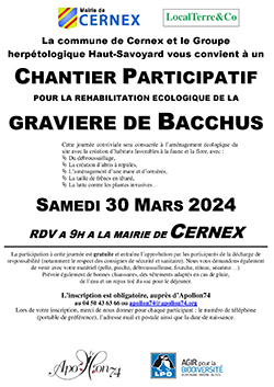 CHANTIER PARTICIPATIF DE LA GRAVIÈRE À BACCHUS